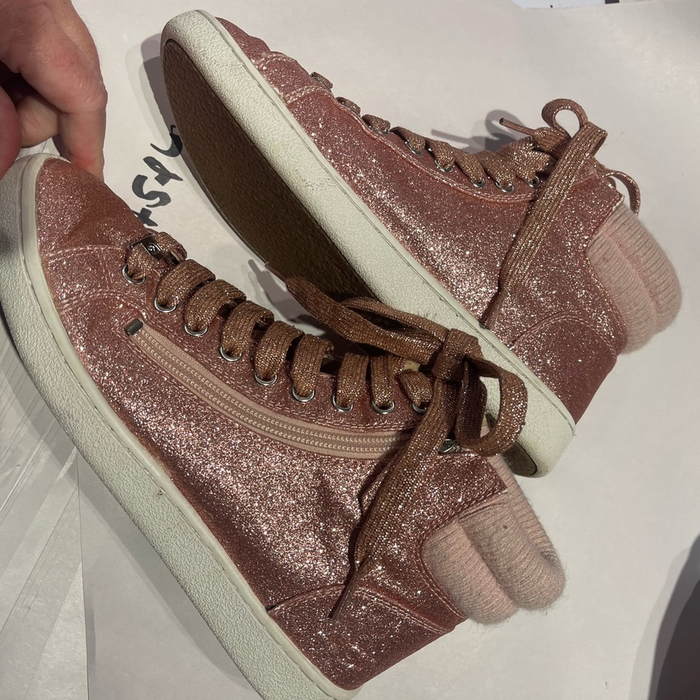 UGG tennis shoe high tops pink glitter 7 womens